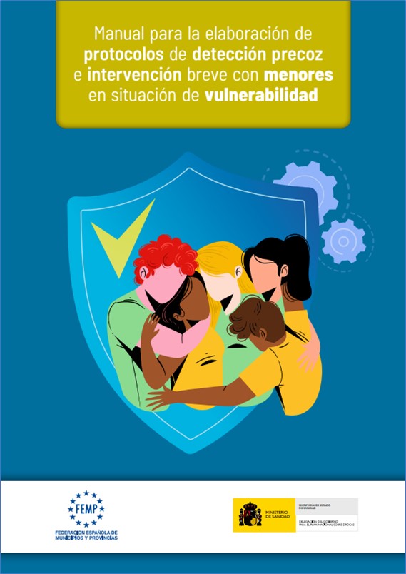 Imagen de la portada del Manual para la elaboración de protocolos de detección precoz e intervención breve con menores en situación de vulnerabilidad