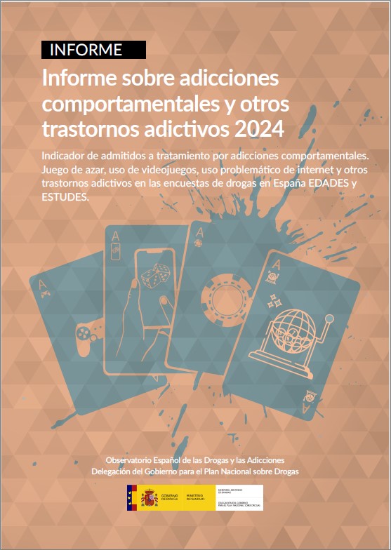 Imagen de la portada del informe sobre adicciones comportamentales y otros trastornos adictivos 2024